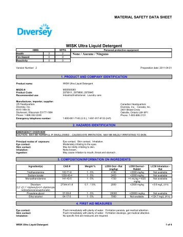 wisk ultra liquid detergent msds