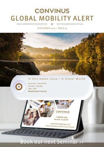 CONVINUS Global Mobility Alert - Week 39.2024