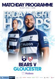 Matchday programme: Bristol Bears vs Gloucester