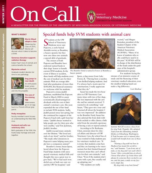 On Call Fall / Winter 2011 - School of Veterinary Medicine ...