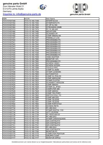 genuine parts GmbH Inquiries to: info@genuine-parts.de