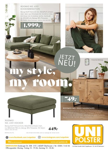 ROOMIO bei UNI Polster