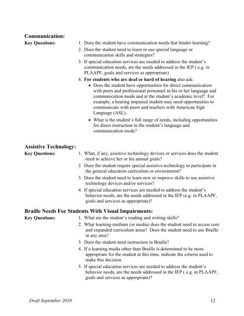 Guide for Writing IEPs - The Special Education Team - Wisconsin.gov