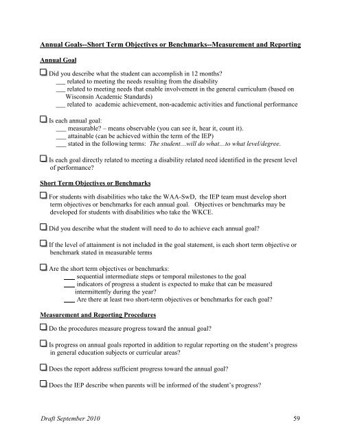 Guide for Writing IEPs - The Special Education Team - Wisconsin.gov