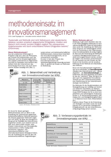 methodeneinsatz im innovationsmanagement - Innovation Service ...