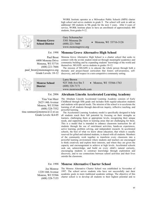 Wisconsin Charter Schools Yearbook - School Management Services
