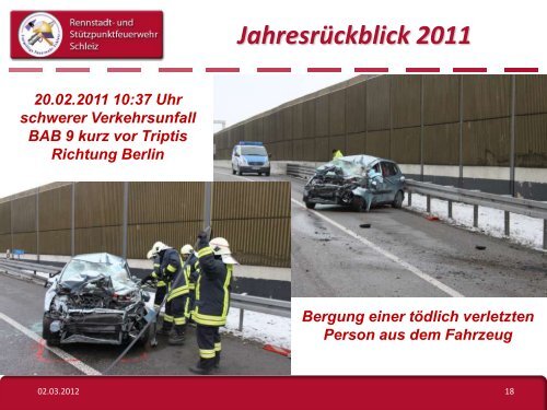 Jahresrückblick 2011 - Freiwillige Feuerwehr Schleiz