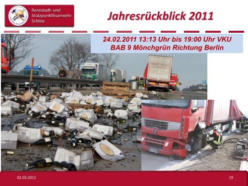 Jahresrückblick 2011 - Freiwillige Feuerwehr Schleiz