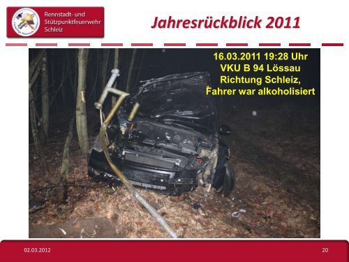 Jahresrückblick 2011 - Freiwillige Feuerwehr Schleiz