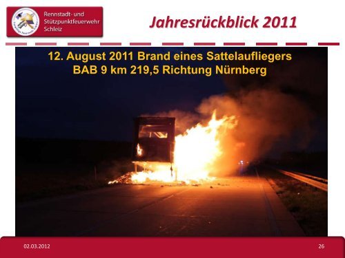 Jahresrückblick 2011 - Freiwillige Feuerwehr Schleiz