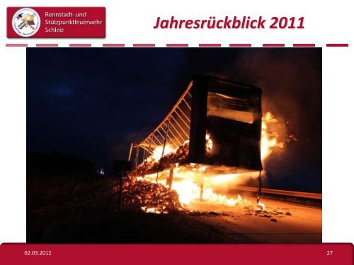 Jahresrückblick 2011 - Freiwillige Feuerwehr Schleiz