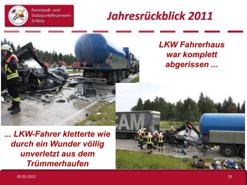 Jahresrückblick 2011 - Freiwillige Feuerwehr Schleiz