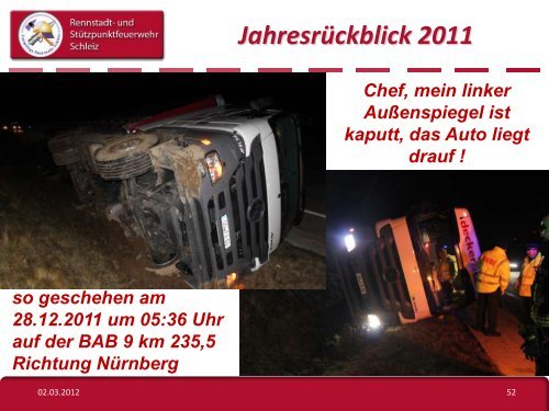 Jahresrückblick 2011 - Freiwillige Feuerwehr Schleiz