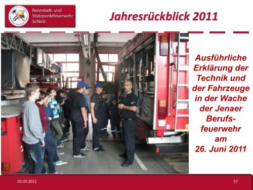 Jahresrückblick 2011 - Freiwillige Feuerwehr Schleiz