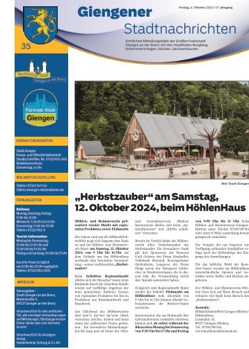 Giengener Stadtnachrichten 04.10.2024