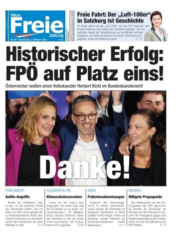 Historischer Erfolg: FPÖ auf Platz eins!