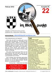 Februar 2012 Ausgabe Nr. - ASKA im Blickpunkt