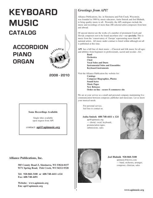 KEYBOARD MUSIC - Alliance Publications Inc