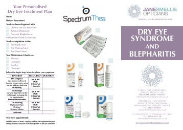 DRY EYE SYNDROME BLEPHARITIS - Jane Smellie Opticians