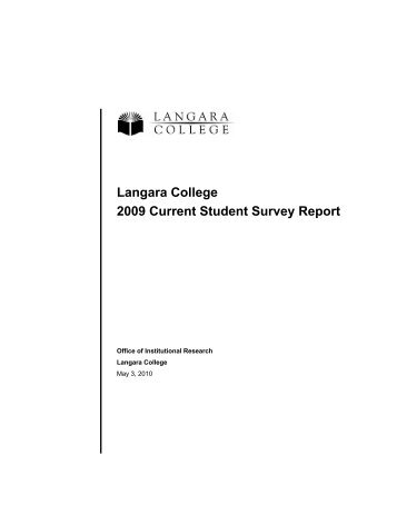 Langara College 2009 Current Student Survey Report