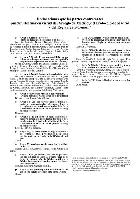 Declarations made by Contracting Parties of the Madrid System ...