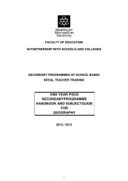 one year pgce secondaryprogramme handbook and subjectguide