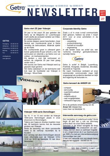 Getra Newsletter 27 - van aerden group