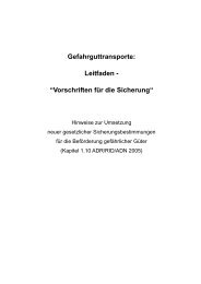 Gefahrguttransporte: Leitfaden - “Vorschriften für die Sicherung“