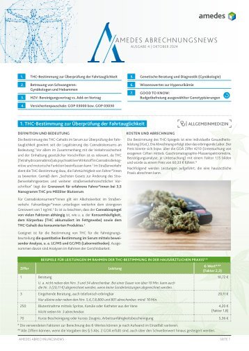 amedes Abrechnungsnews Ausgabe Oktober 2024
