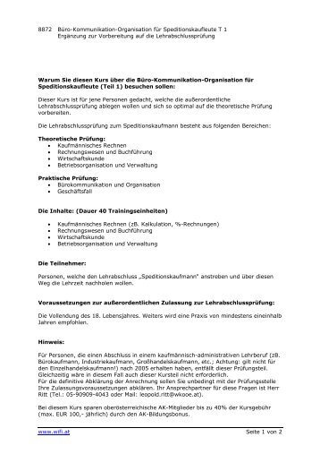 8872 Büro-Kommunikation-Organisation für Speditionskaufleute T 1 ...