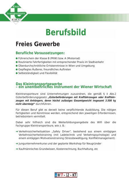 KT-Fibel zum Download - diekleintransporteure.at