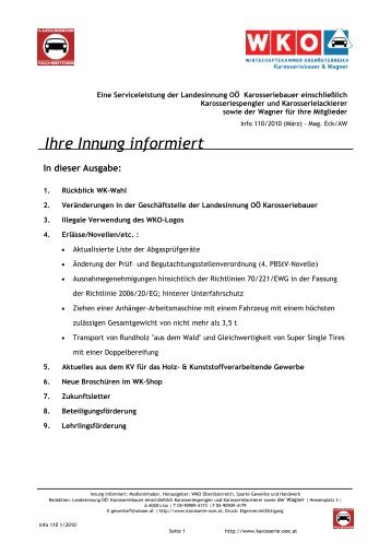 Ihre Innung informiert - karosserie-ooe.at