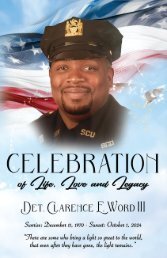 Keepsake Memories LLC  invites you to experience the Digital Memorial Program dedicated to Det. Clarence E. Word III 