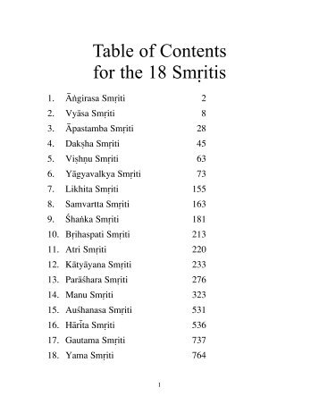 Download all 18 Smritis in one file - Maharishi University of ...