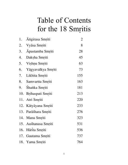 Download all 18 Smritis in one file - Maharishi University of ...