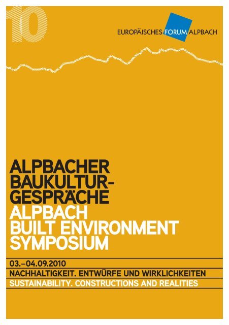 Programme Built Environment Symposium 2010 - aspern + Die ...
