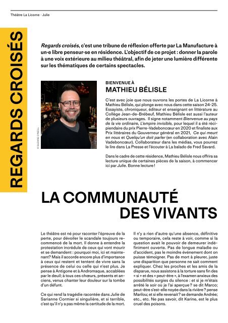 Julie - Programme de soirée