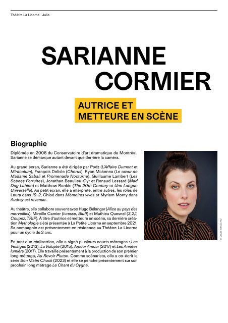 Julie - Programme de soirée