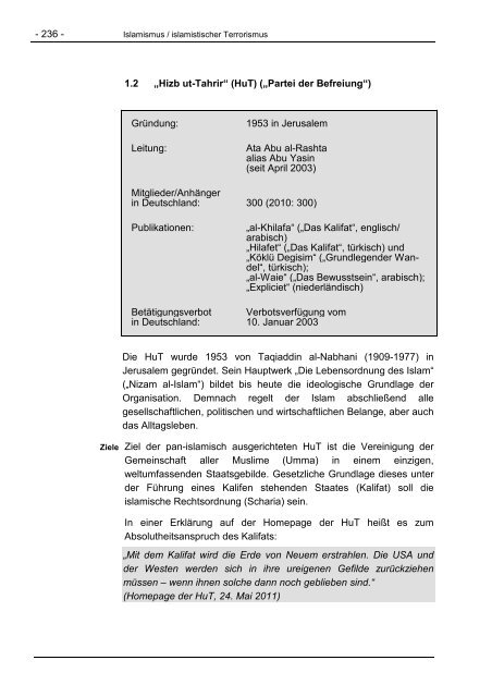 Verfassungsschutzbericht 2011 - Bundesamt für Verfassungsschutz