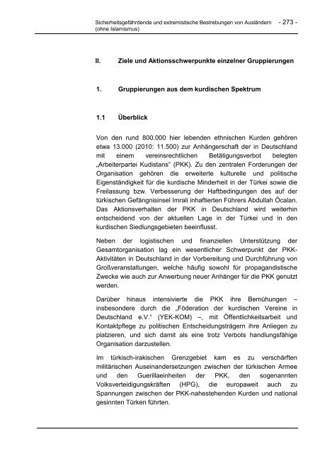 Verfassungsschutzbericht 2011 - Bundesamt für Verfassungsschutz