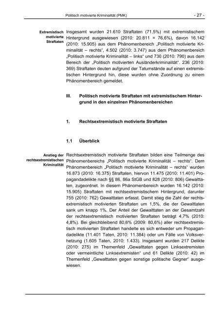 Verfassungsschutzbericht 2011 - Bundesamt für Verfassungsschutz