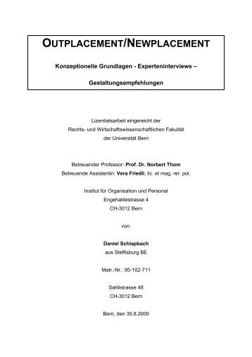 outplacement/newplacement - Institut für Organisation und Personal ...