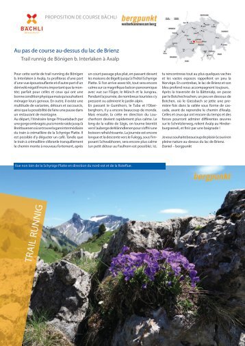 Proposition de Course 09.2024 - Au pas de course au-dessus du lac de Brienz