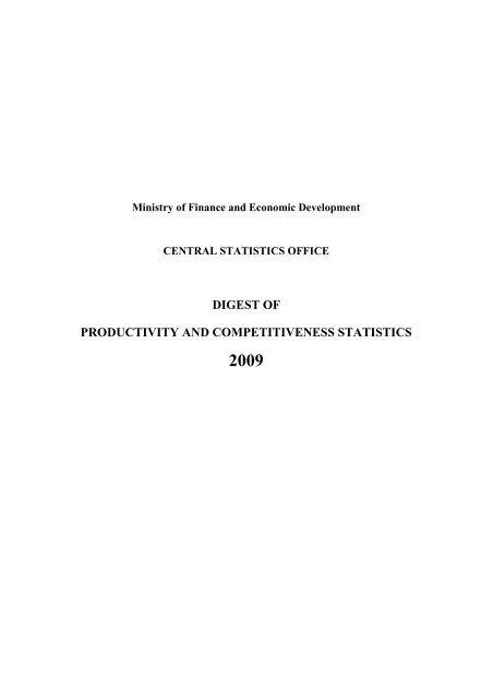 digest of productivity and competitiveness statistics - Government of ...