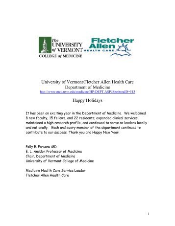 University of Vermont/Fletcher Allen Health Care