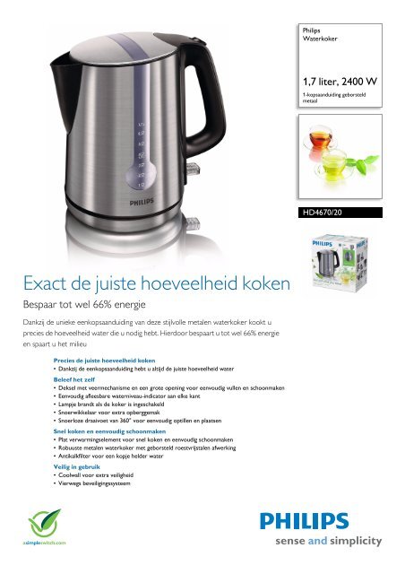 HD4670/20 Philips Waterkoker