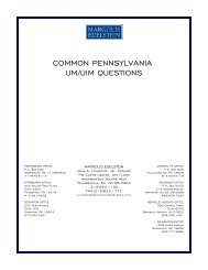 COMMON PENNSYLVANIA UM/UIM QUESTIONS - Margolis Edelstein