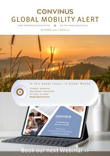 CONVINUS Global Mobility Alert - Week 41.2024