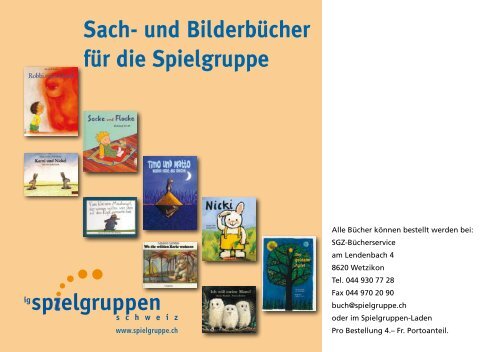 Sach- und Bilderbücher für die Spielgruppe - IG Spielgruppen