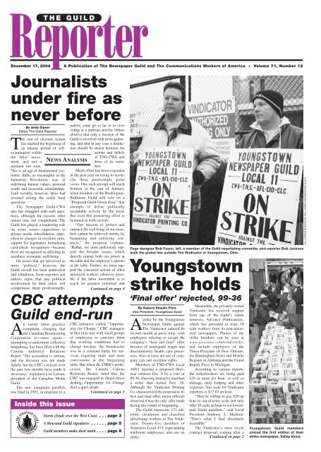 Youngstown strike holds 'Final offer' - The Newspaper Guild